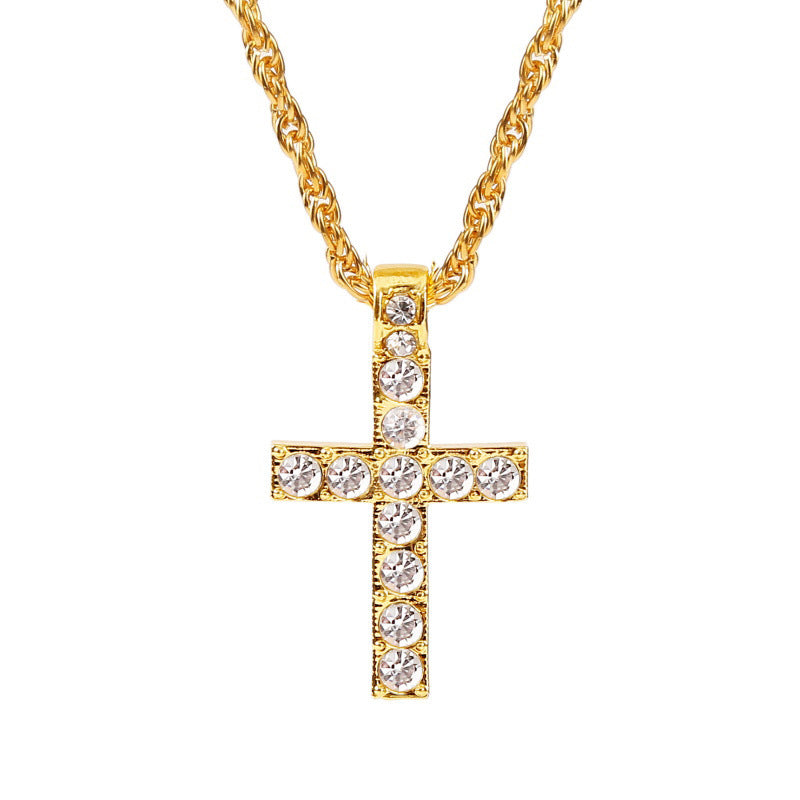 Cross Pendant Necklaces For Women Men Punk Hiphop Rope Chain On Neck Rapper Jewelry